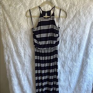 LOFT Blue and White Maxi Dress